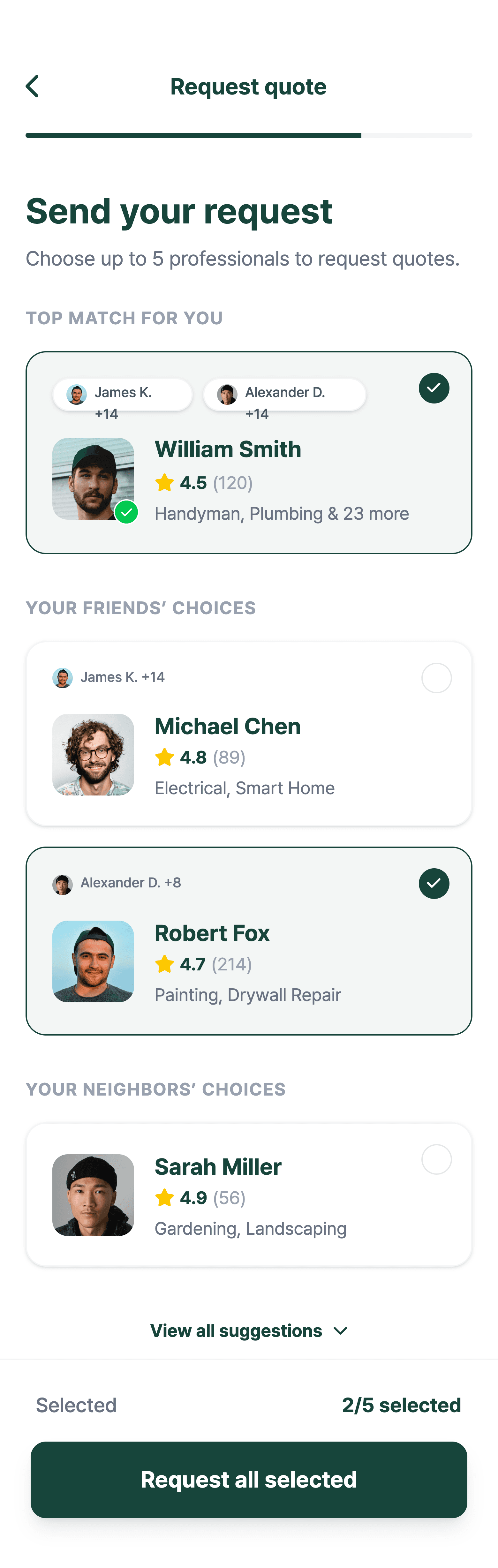 Handiers send request — AI job creation