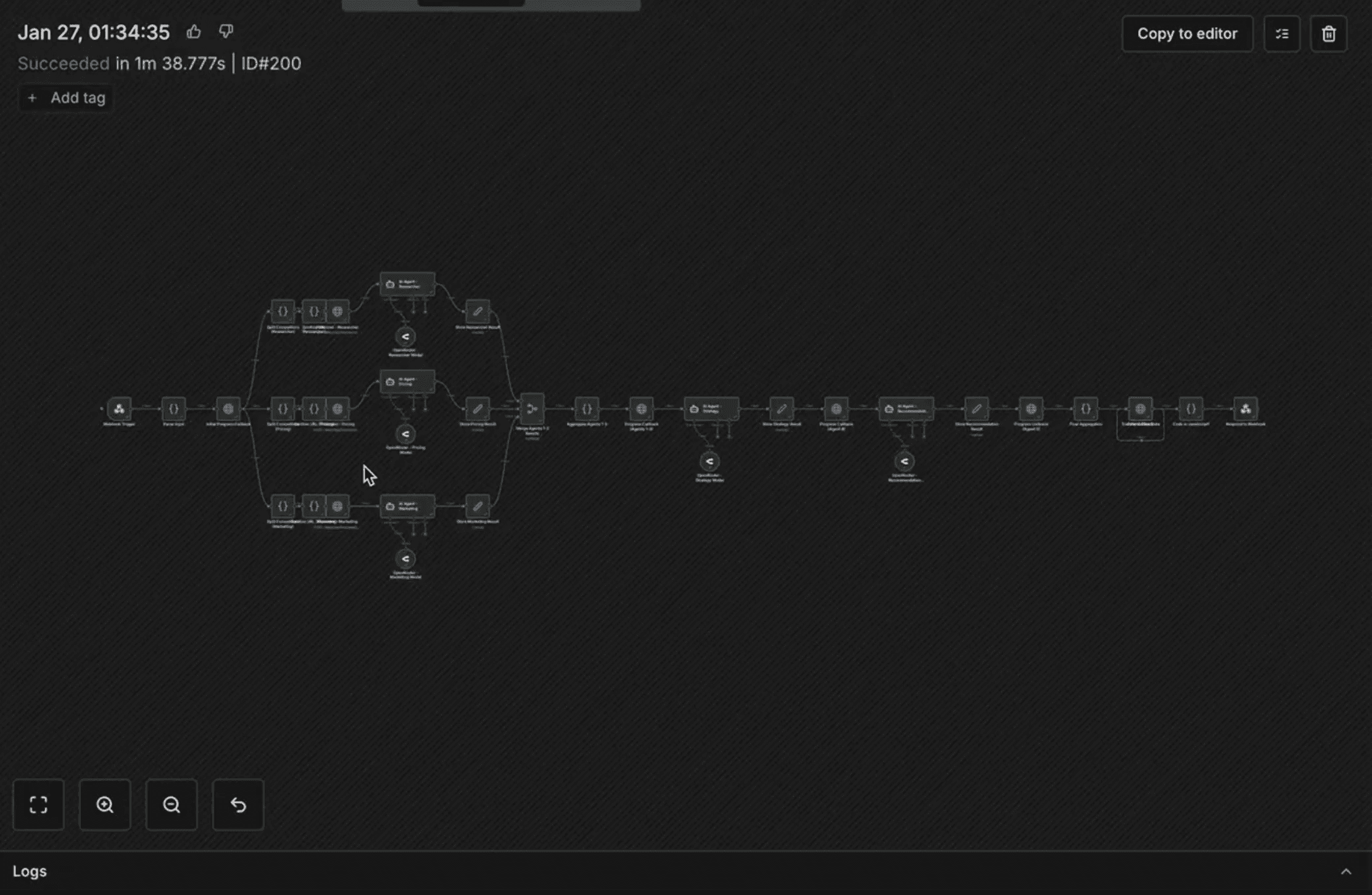 n8n workflow with 5 AI agents